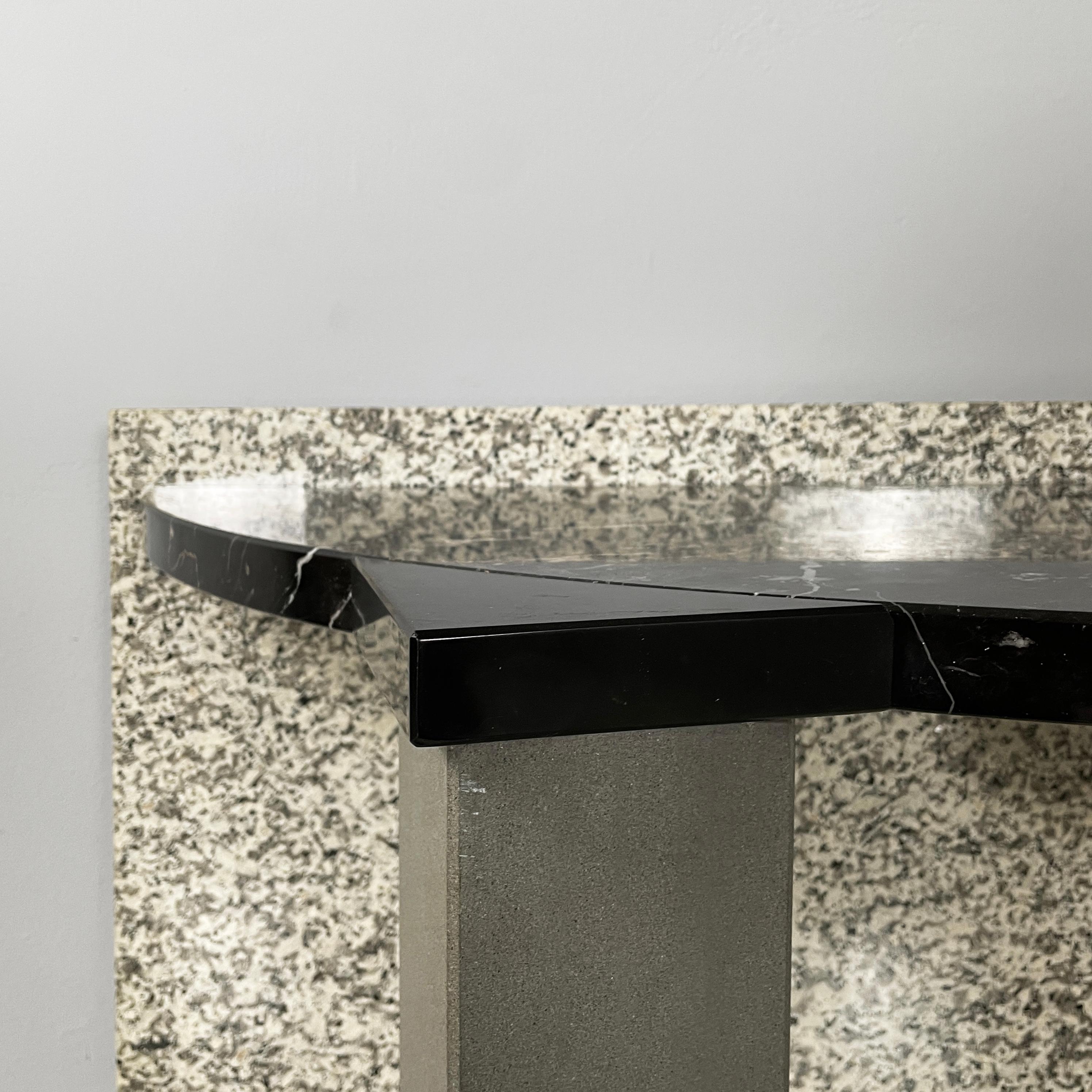 Italian modern Black marble granite console Belvedere by Cibic for Memphis 1980s For Sale 11
