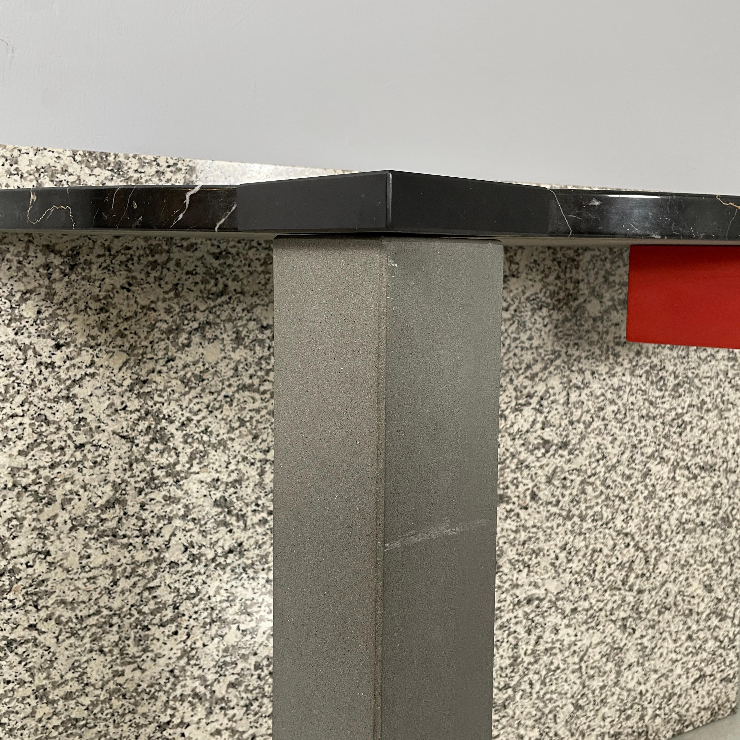 Italian modern Black marble granite console Belvedere by Cibic for Memphis 1980s For Sale 12
