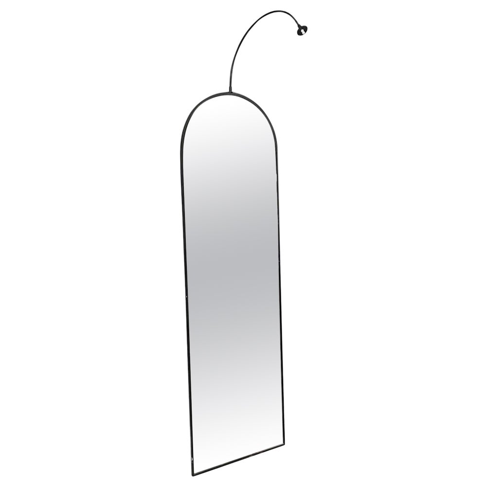 Italian modern black metal and light floor mirror by Forcolini for Alias, 1980s