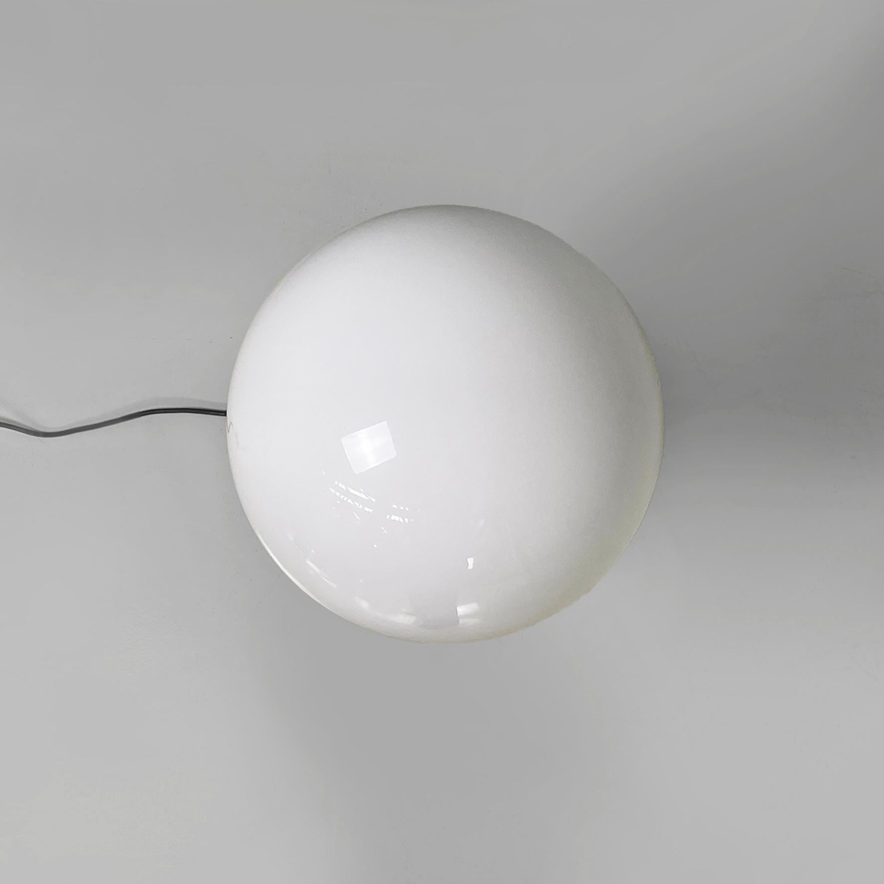 Italian modern black metal and opaline glass floor lamp, 1970s For Sale 8