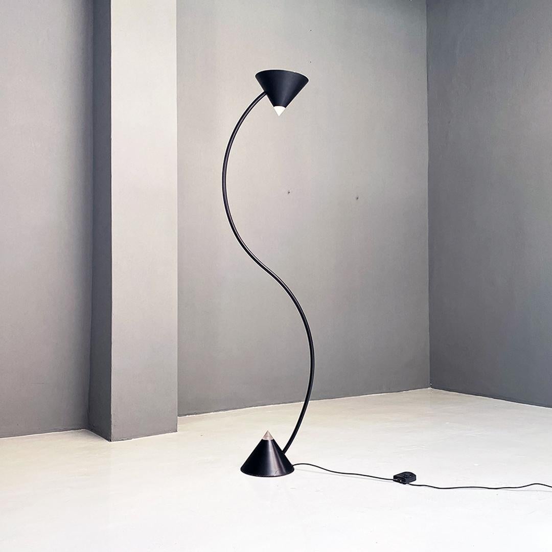 Italian Modern Black Metal and Plastic Yang Floor Lamp by Bieffeplast, 1980s For Sale 6