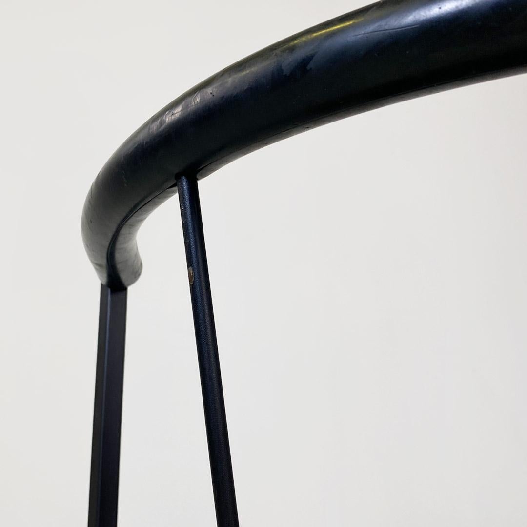 Silla moderna italiana de metal negro y caucho de Maurizio Peregalli para Zeus, 1984 en venta 7