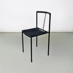 Italian Modern Black Metal and Rubber Chair by Maurizio Peregalli for Zeus, 1984
