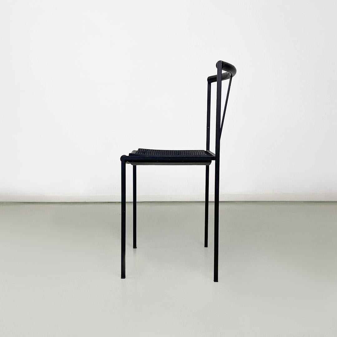 Late 20th Century Italian Modern Black Metal and Rubber Chair by Maurizio Peregalli for Zeus, 1984 For Sale