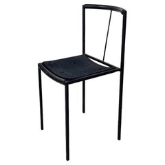 Retro Italian Modern Black Metal and Rubber Chair by Maurizio Peregalli for Zeus, 1984