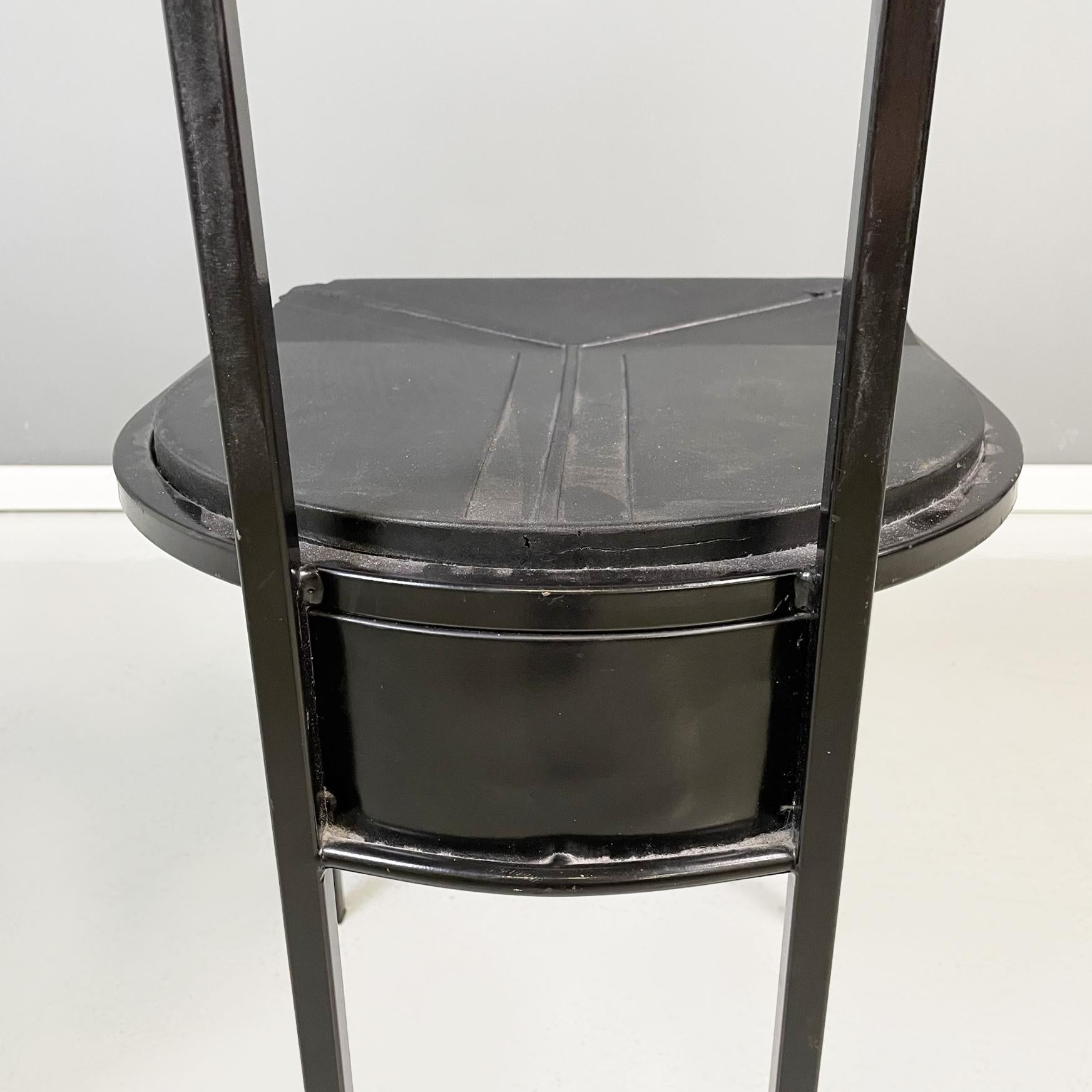 Italian Modern Black Metal and Rubber Chair by Zeus, 1990s For Sale 11