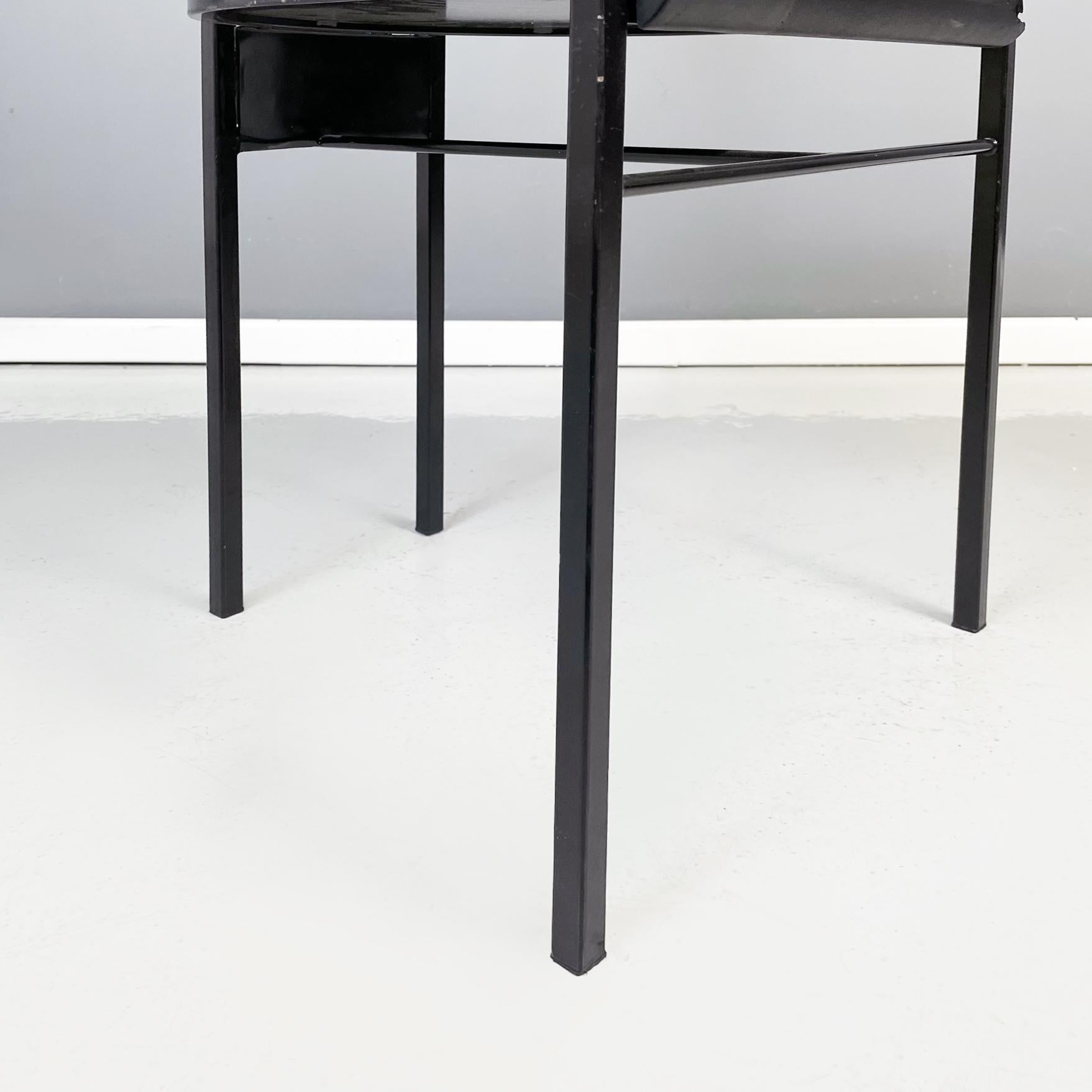 Italian Modern Black Metal and Rubber Chair by Zeus, 1990s For Sale 12
