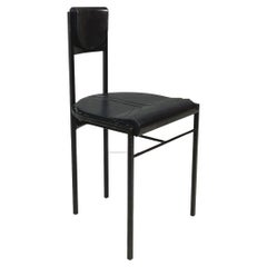 Italian Modern Black Metal and Rubber Chair by Zeus, 1990s