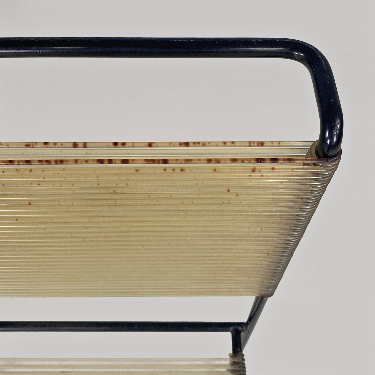 Italian modern black metal and transparent plastic Spaghetti style chair, 1980s For Sale 8