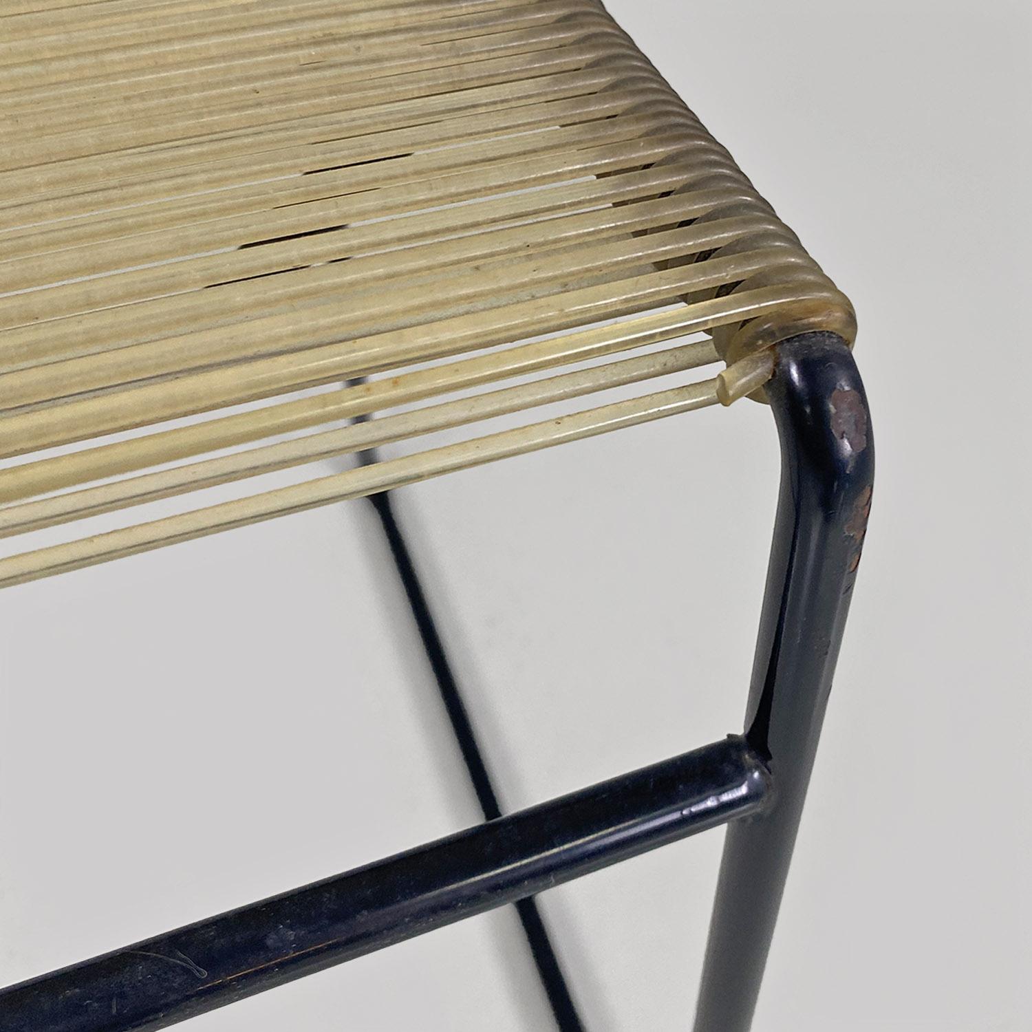 Italian modern black metal and transparent plastic Spaghetti style chair, 1980s For Sale 9