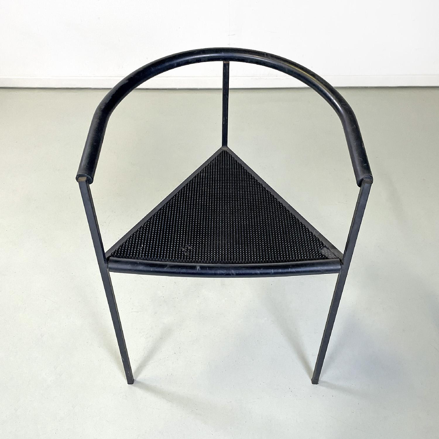 Italian modern black metal chair by Peregalli and Calatroni for Zeus, 1990s 1