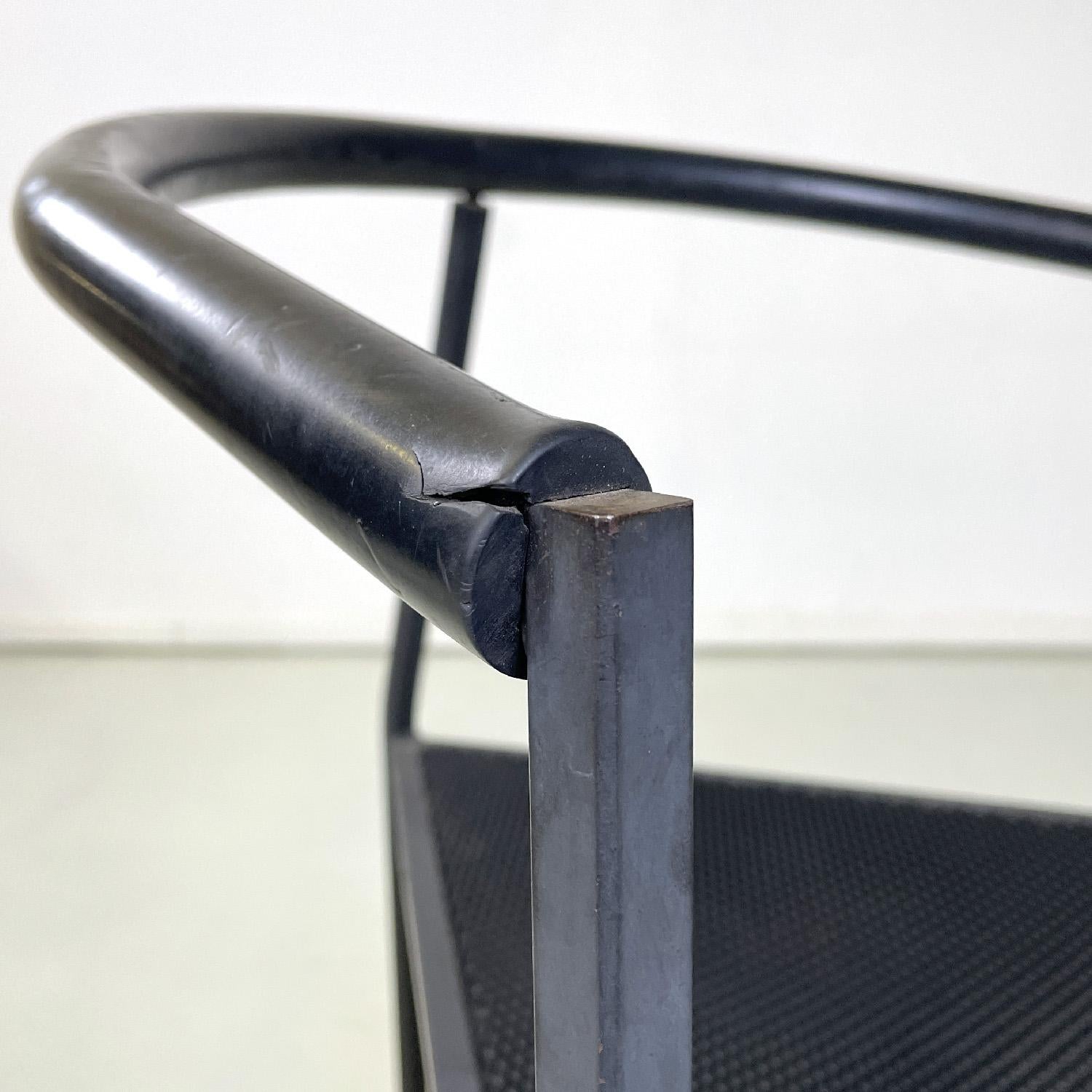 Italian modern black metal chair by Peregalli and Calatroni for Zeus, 1990s 2