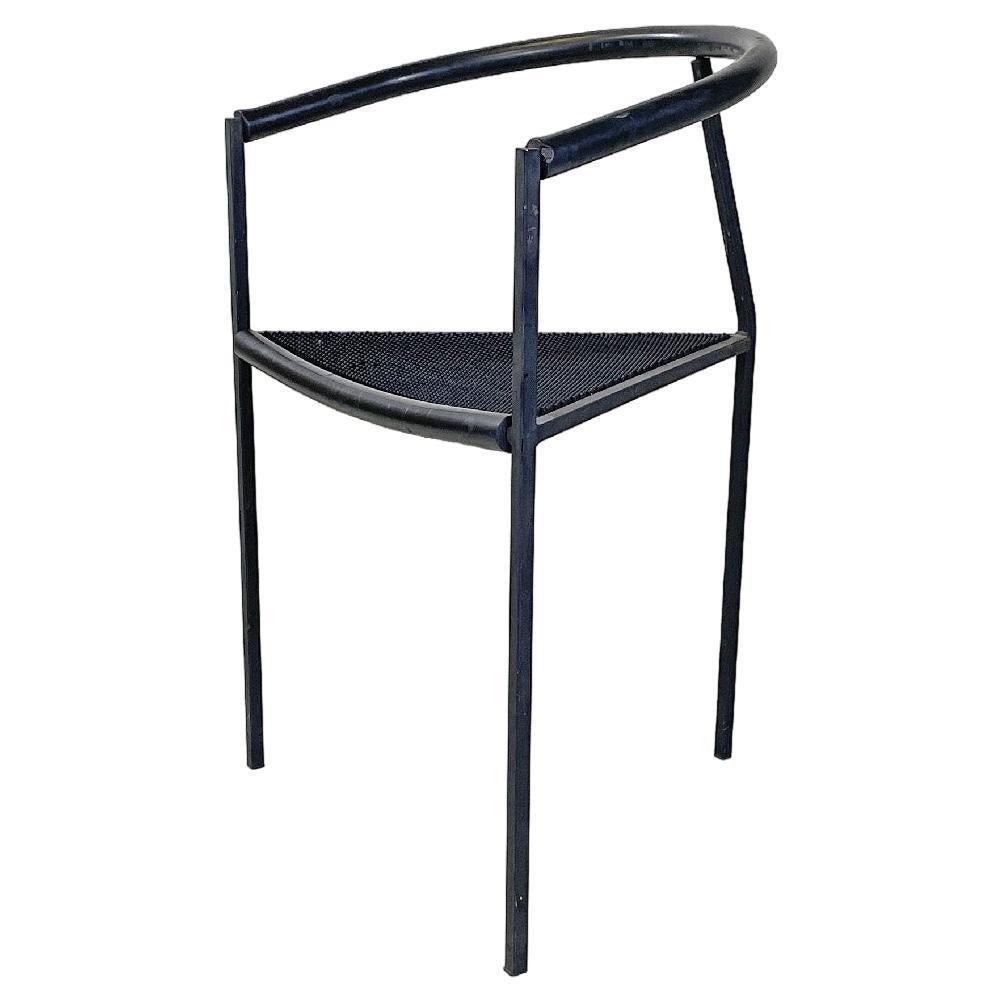 Italian modern black metal chair by Peregalli and Calatroni for Zeus, 1990s