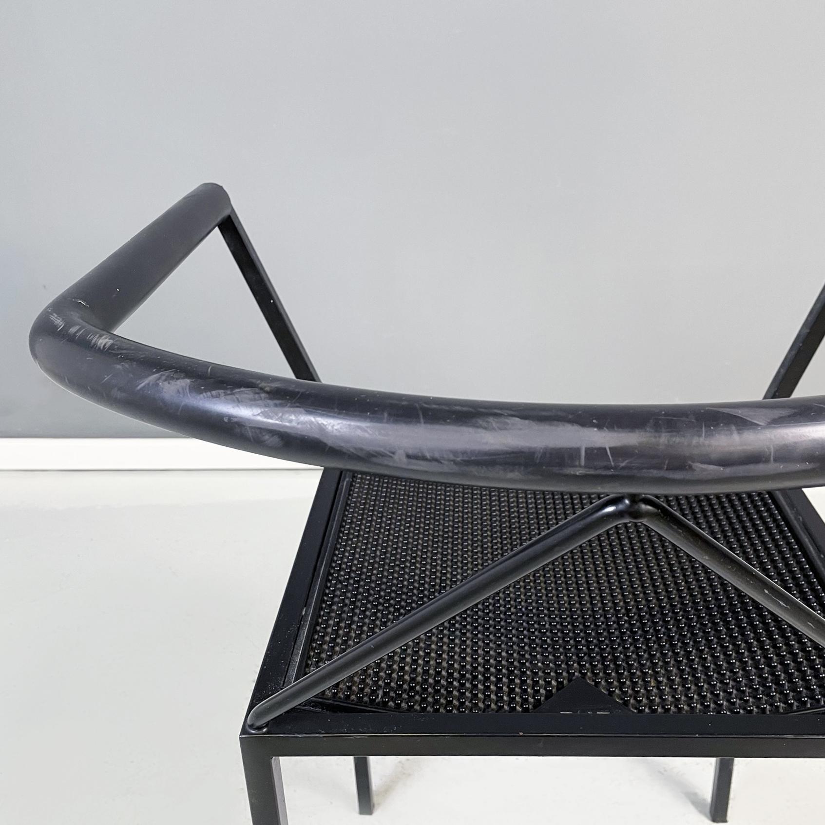 Italian Modern Black Metal Chair Poltroncina by Maurizio Peregalli for Zeus 1990 9