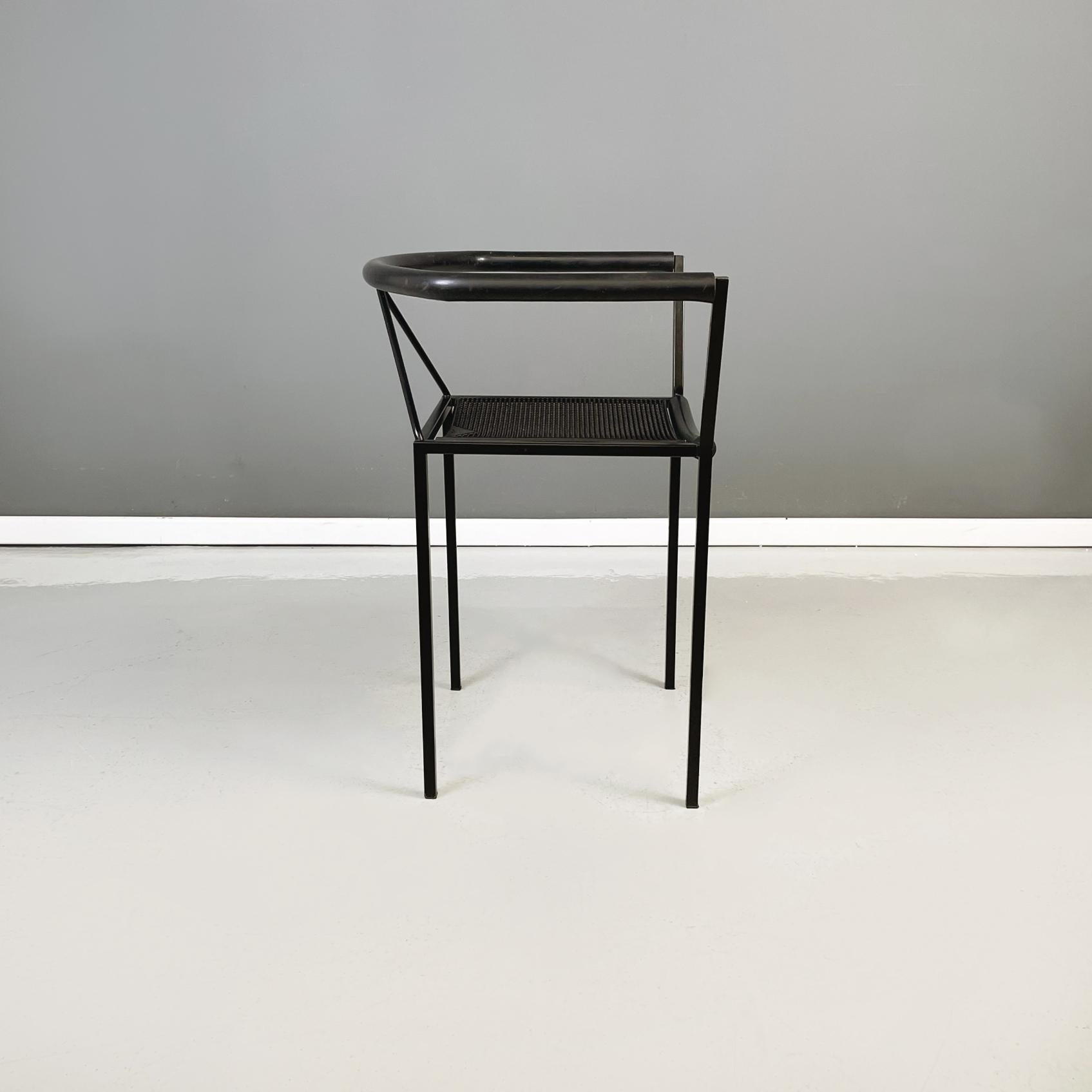 Italian Modern Black Metal Chair Poltroncina by Maurizio Peregalli for Zeus 1990 In Good Condition In MIlano, IT