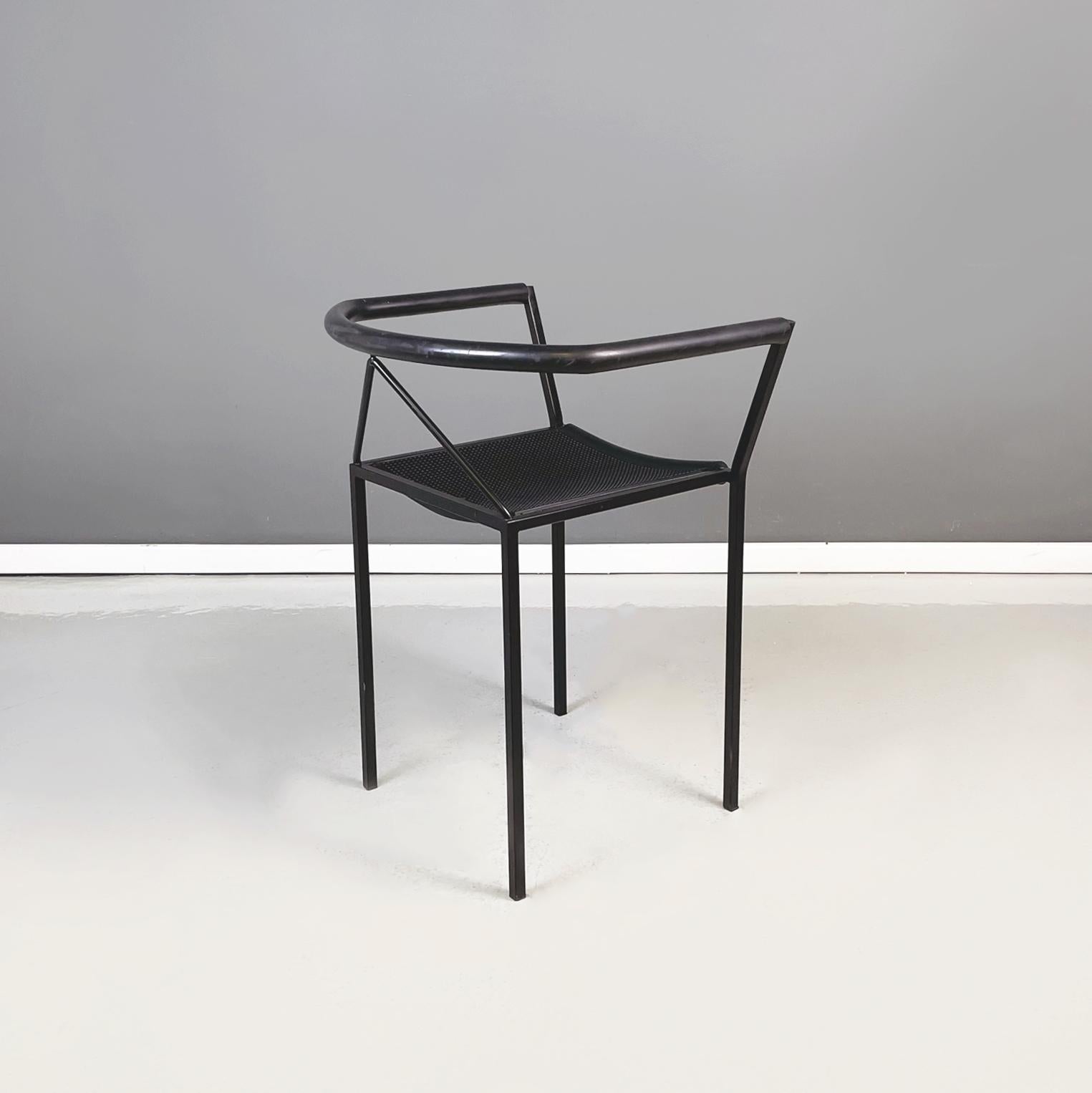 Late 20th Century Italian Modern Black Metal Chair Poltroncina by Maurizio Peregalli for Zeus 1990
