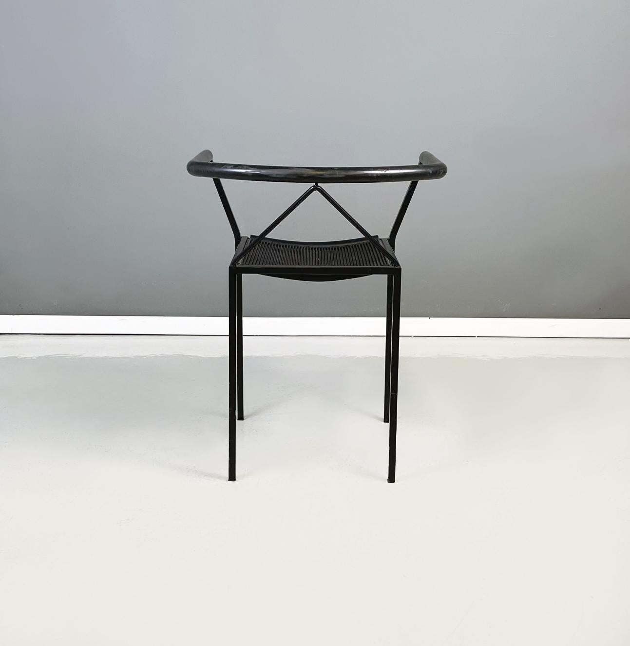 Italian Modern Black Metal Chair Poltroncina by Maurizio Peregalli for Zeus 1990 1