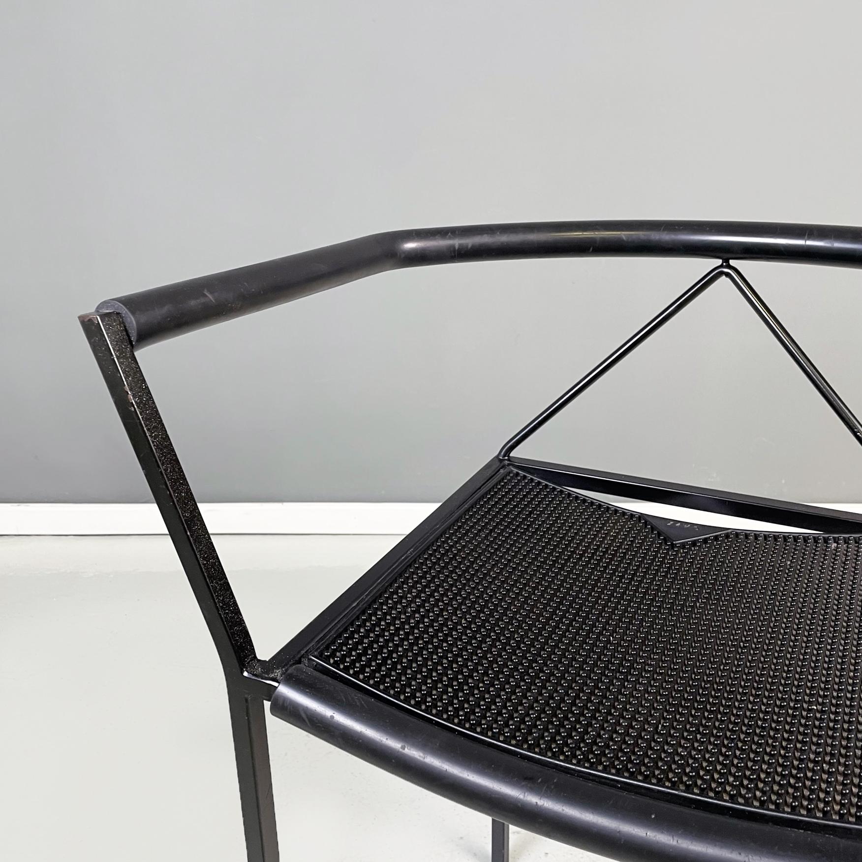Italian Modern Black Metal Chair Poltroncina by Maurizio Peregalli for Zeus 1990 2