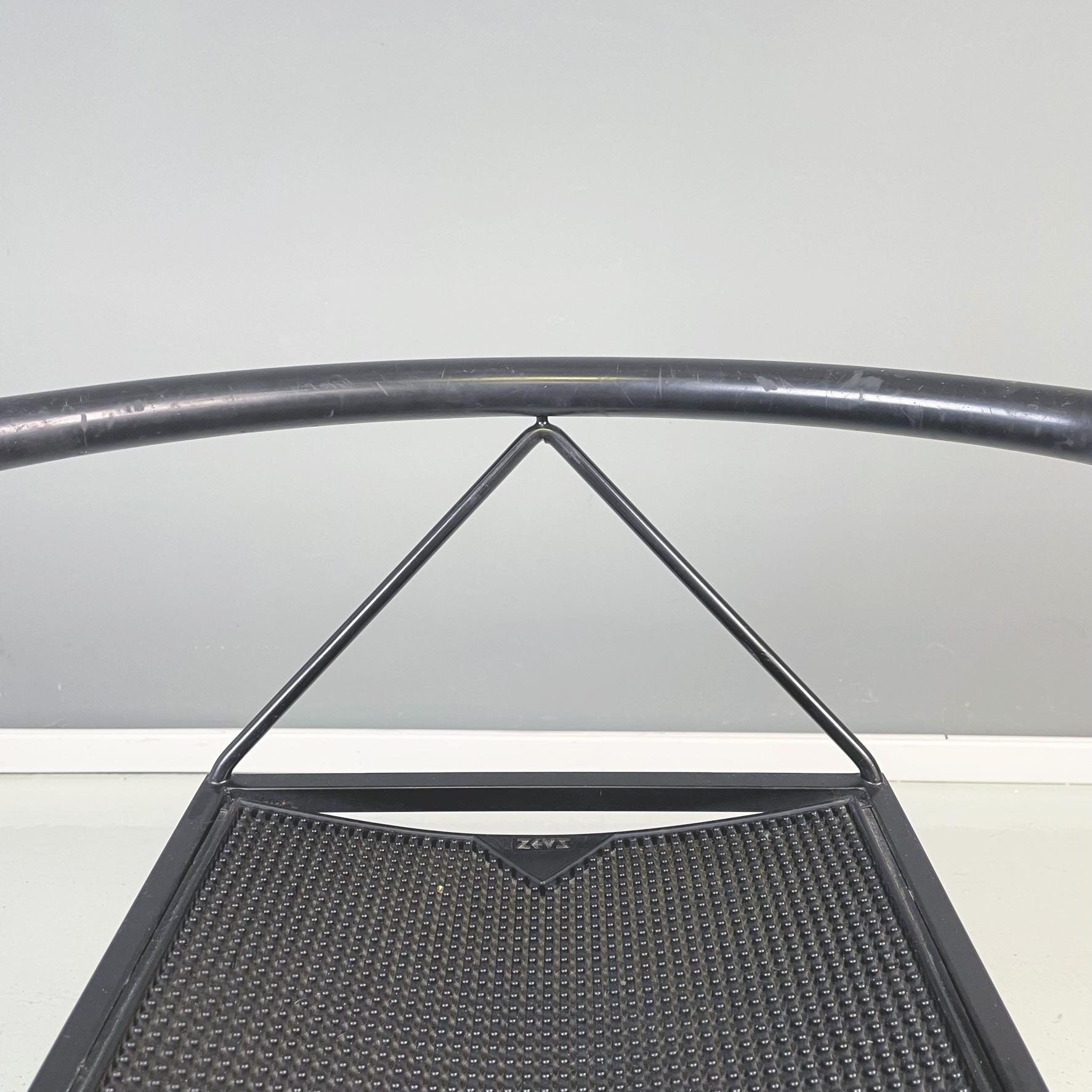 Italian Modern Black Metal Chair Poltroncina by Maurizio Peregalli for Zeus 1990 3