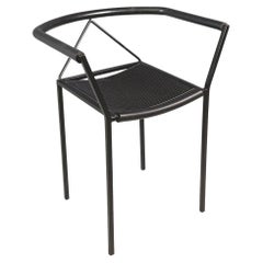 Italian Modern Black Metal Chair Poltroncina by Maurizio Peregalli for Zeus 1990