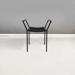 Italian Modern Black Metal Chair Savonarola by Maurizio Peregalli for Zeus 1990s
