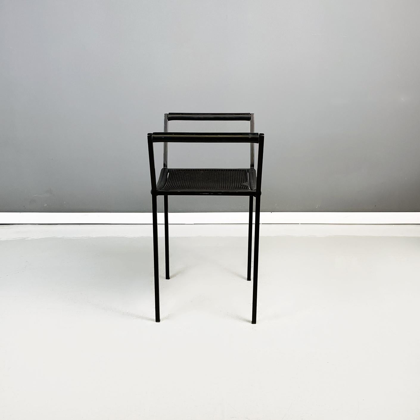 Moderne Chaise moderne italienne en métal noir Savonarola de Maurizio Peregalli pour Zeus, années 1990 en vente