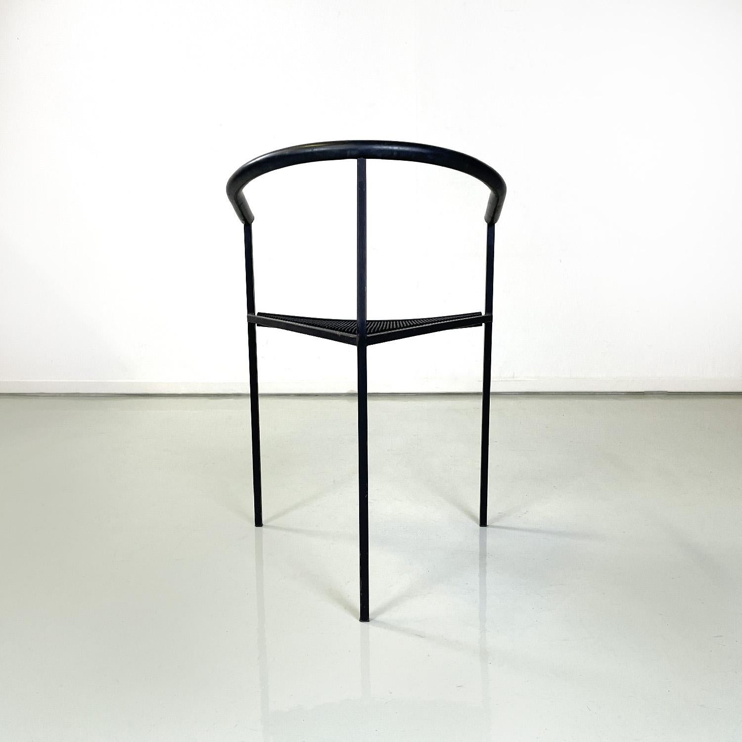 Metal Italian modern black metal chairs by Peregalli and Calatroni for Zeus, 1990s