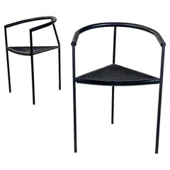 Used Italian modern black metal chairs by Peregalli and Calatroni for Zeus, 1990s