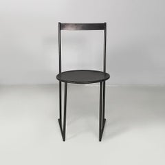 Sedie moderne italiane in metallo nero Musme di EMILIO NANNI per Fly Line, anni '80