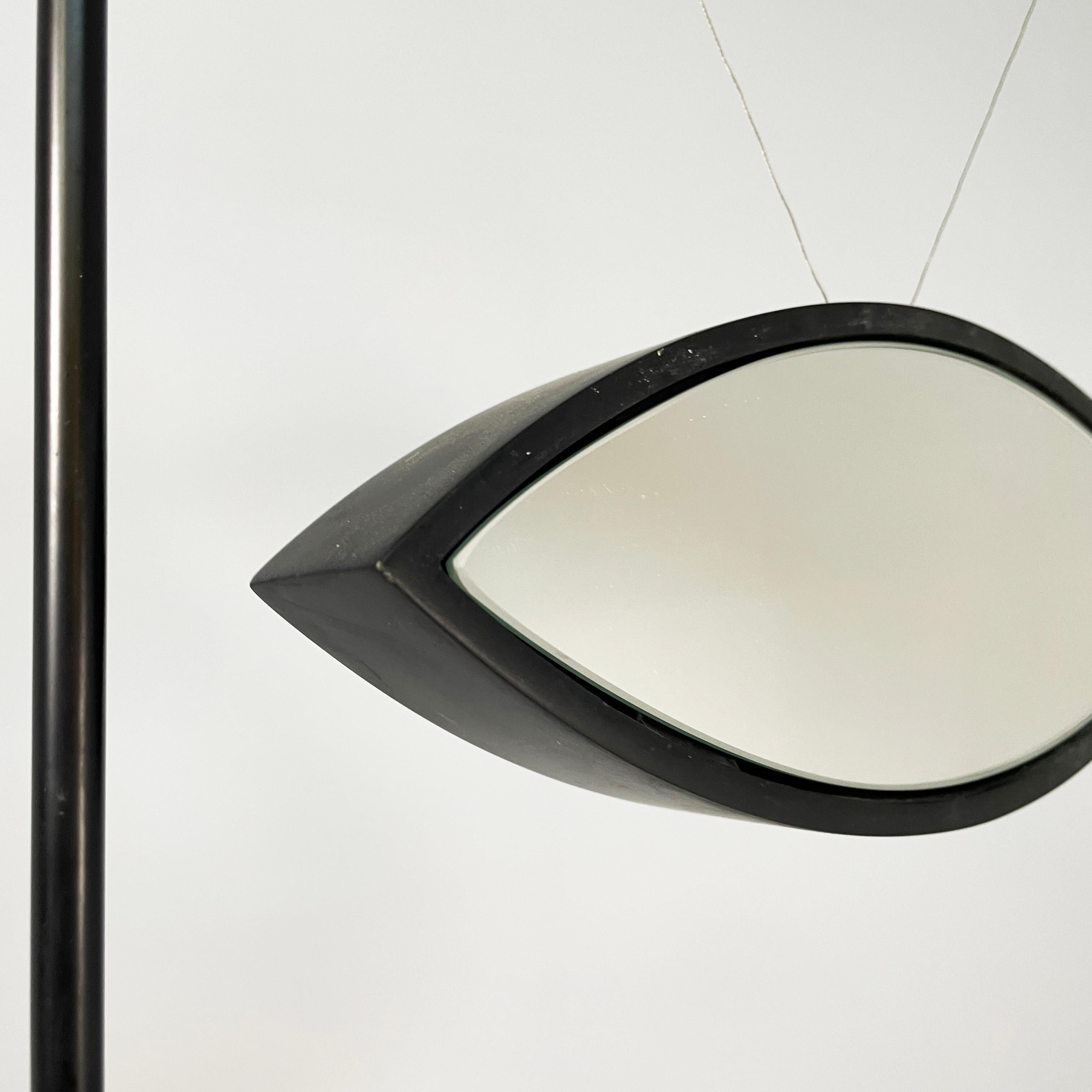 Italienische moderne Standuhr aus schwarzem Metall mit Spiegel in Augenform von Alias, 1990er Jahre im Angebot 7
