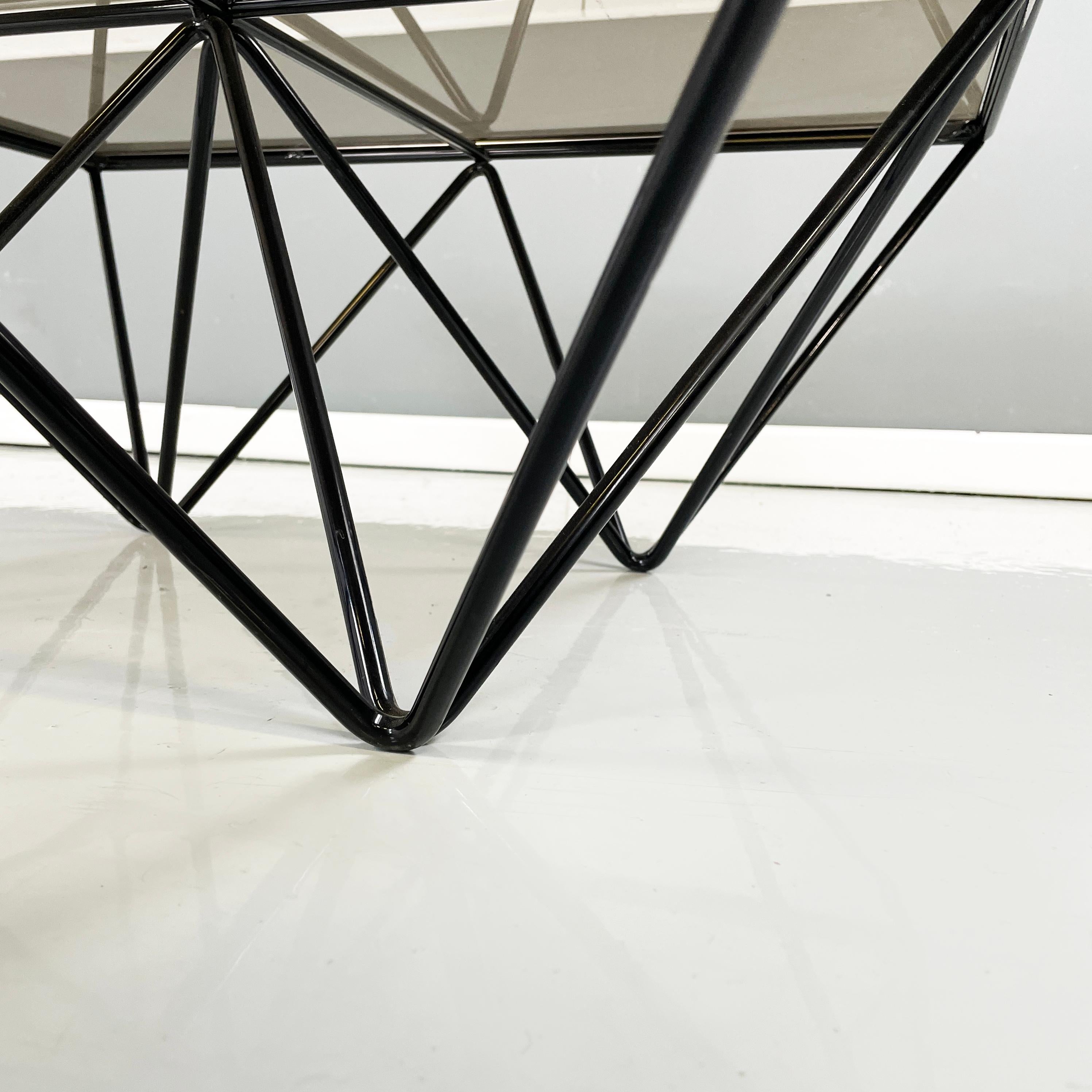 Italian modern Black metal glass Coffee table Alanda by Paolo Piva for B&B 1980s 7
