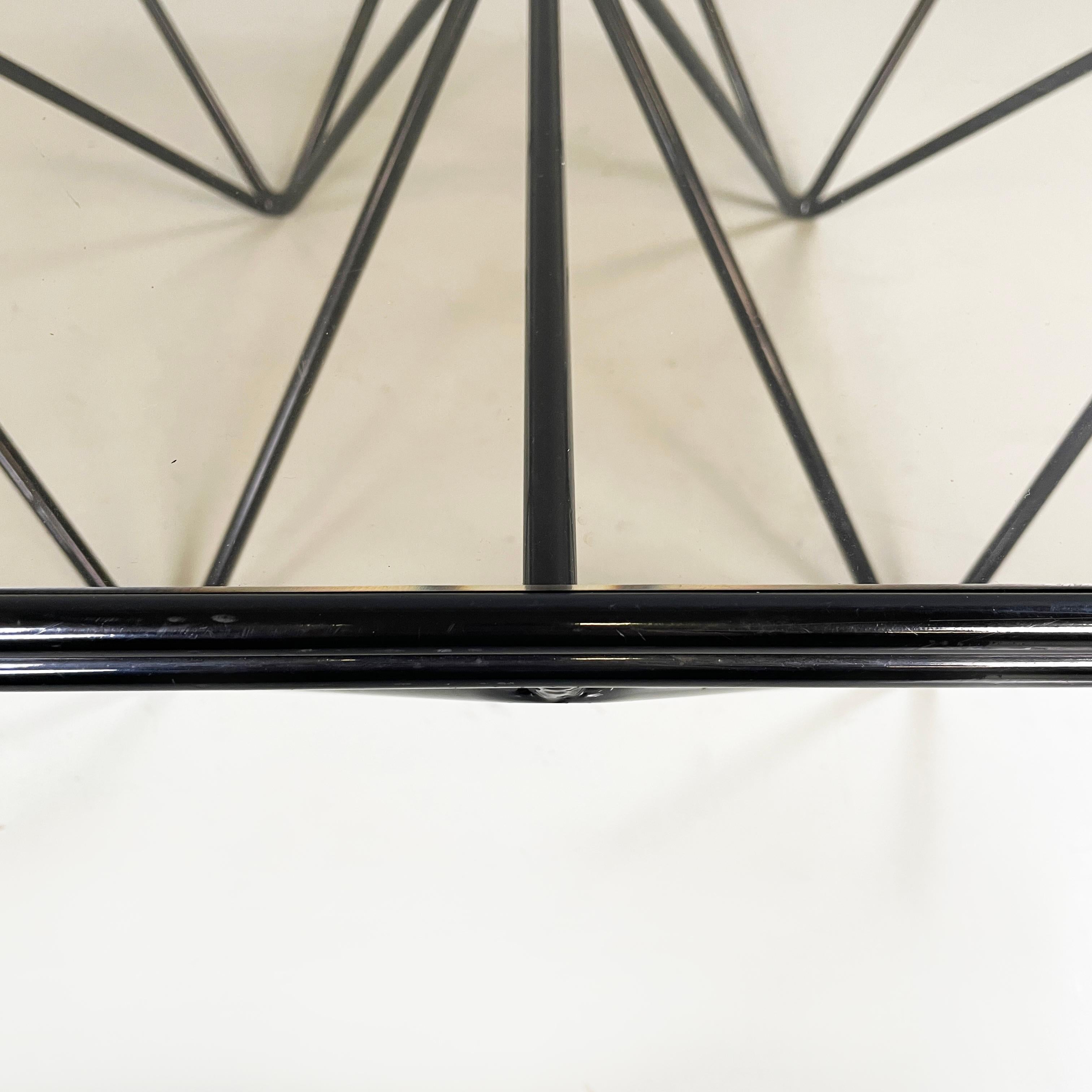 Italian modern Black metal glass Coffee table Alanda by Paolo Piva for B&B 1980s 1