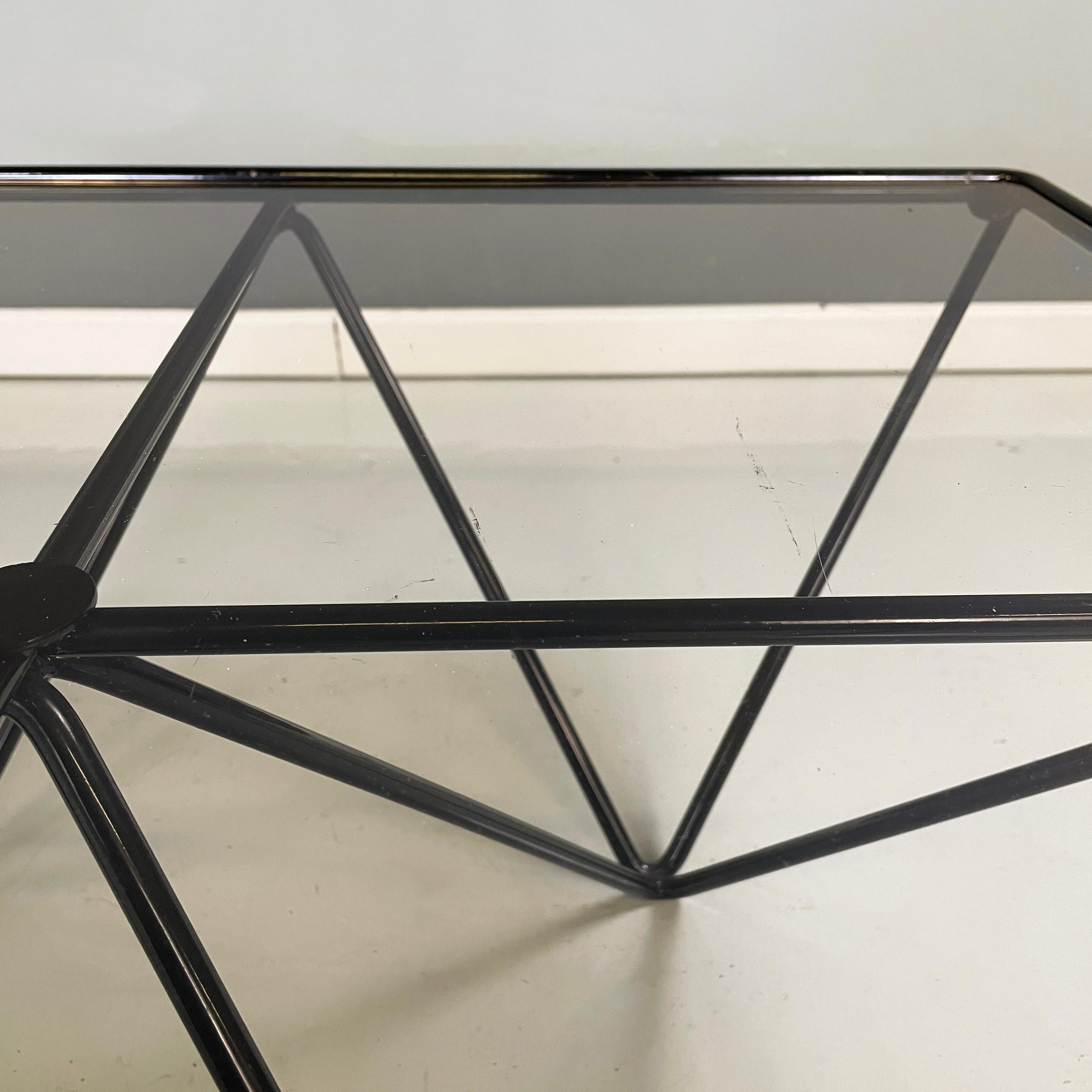 Italian modern Black metal glass Coffee table Alanda by Paolo Piva for B&B 1980s 3