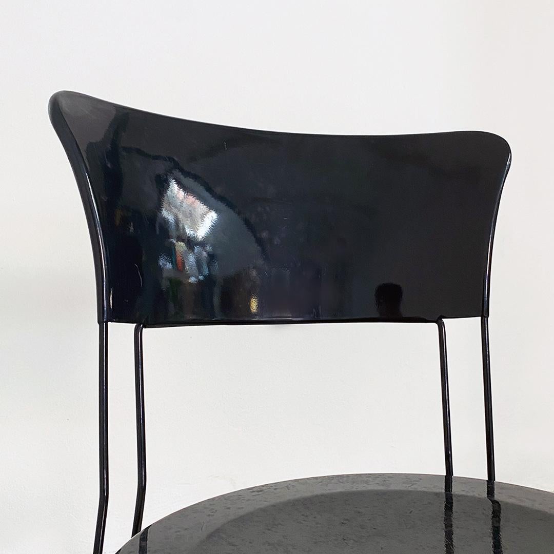 Italian Modern Black Metal Ibisco Chair, Raimondi for Molteni & Consonni, 1980s For Sale 6