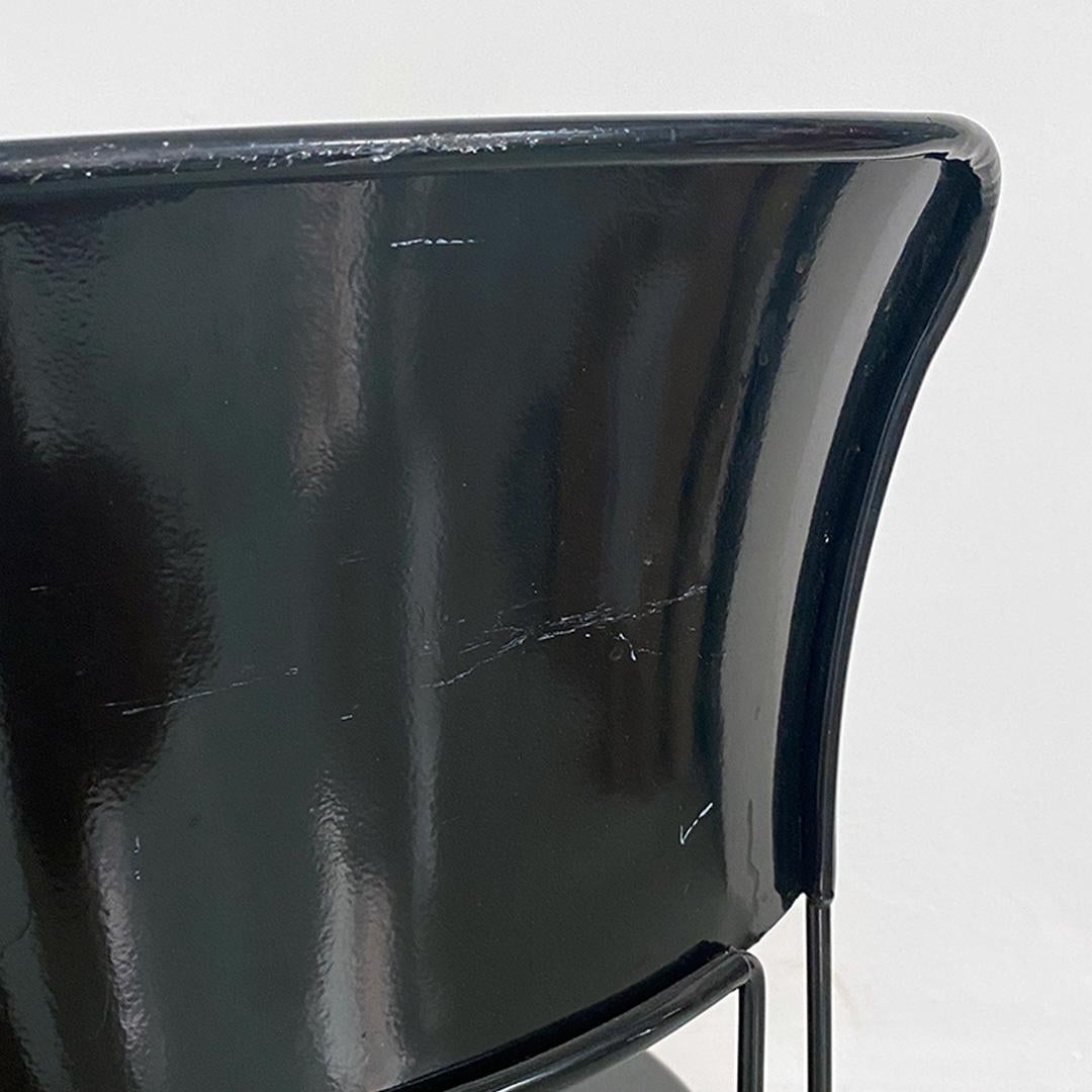 Italian Modern Black Metal Ibisco Chair, Raimondi for Molteni & Consonni, 1980s For Sale 7