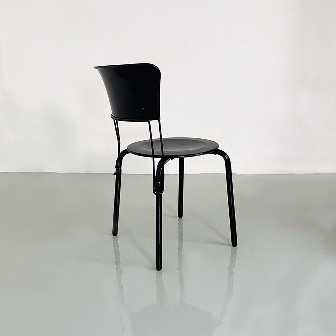 Moderner italienischer Ibisco-Stuhl aus schwarzem Metall, Raimondi für Molteni & Consonni, 1980er Jahre (Italienisch) im Angebot