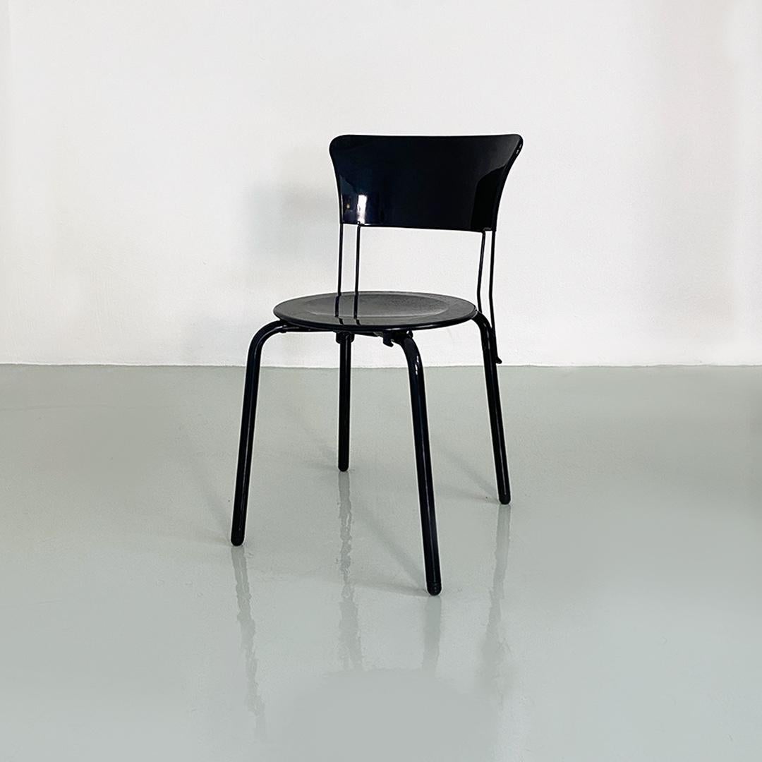 Italian Modern Black Metal Ibisco Chair, Raimondi for Molteni & Consonni, 1980s For Sale 1