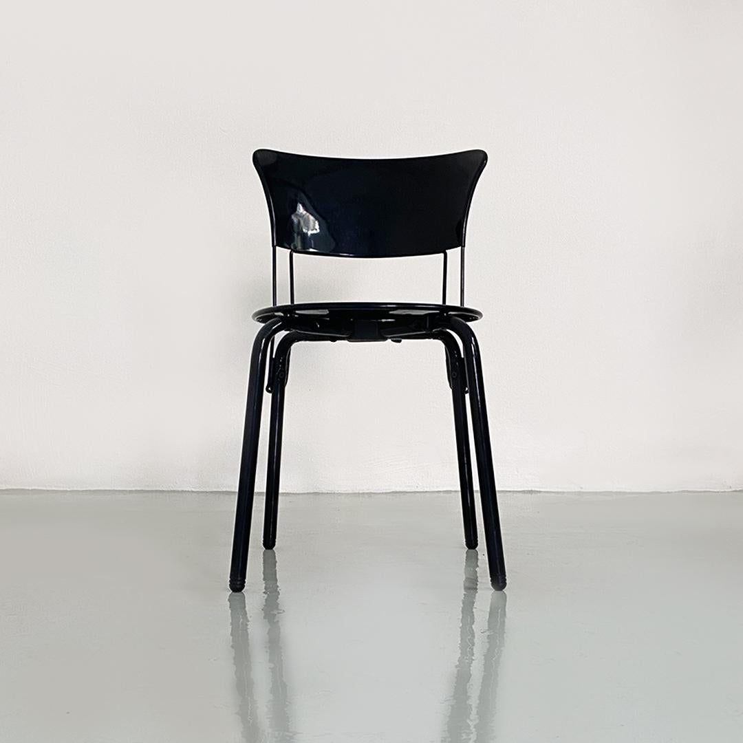 Italian Modern Black Metal Ibisco Chair, Raimondi for Molteni & Consonni, 1980s For Sale 3