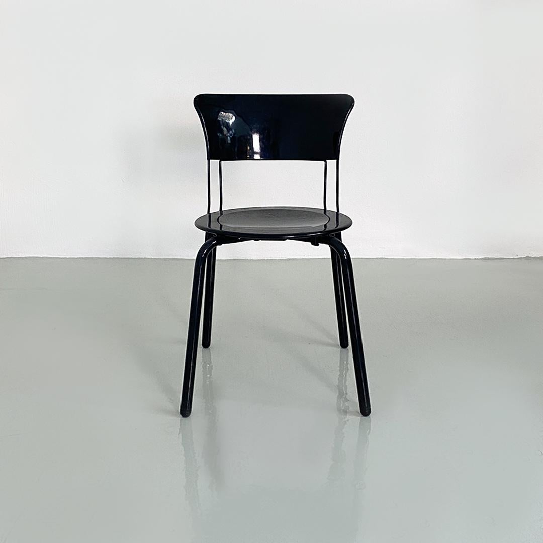 Italian Modern Black Metal Ibisco Chair, Raimondi for Molteni & Consonni, 1980s For Sale 4