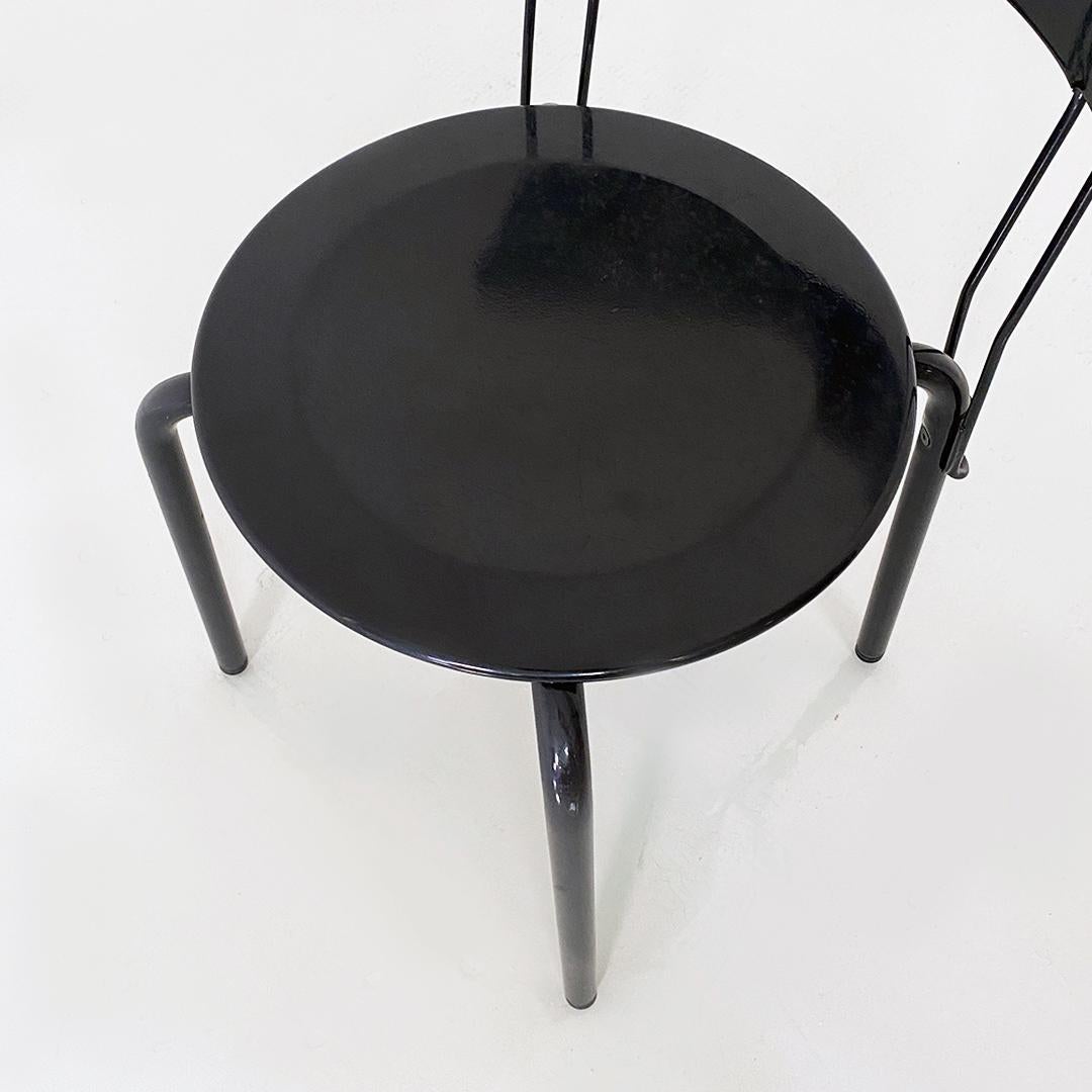 Italian Modern Black Metal Ibisco Chair, Raimondi for Molteni & Consonni, 1980s For Sale 5