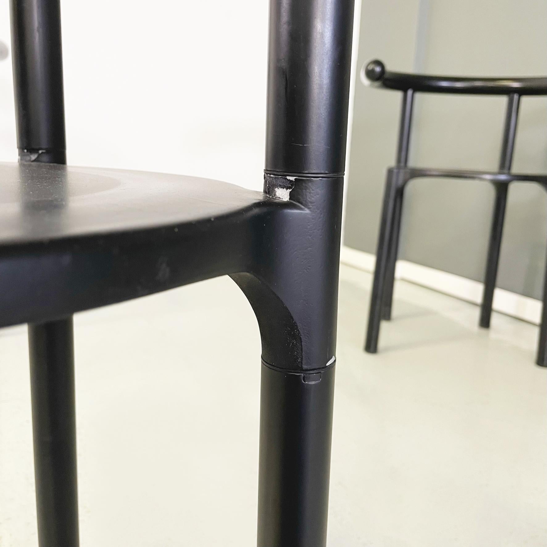 Italian Modern Black Metal Plastic Chairs 4855 by Anna Castelli Kartell, 1990s For Sale 6