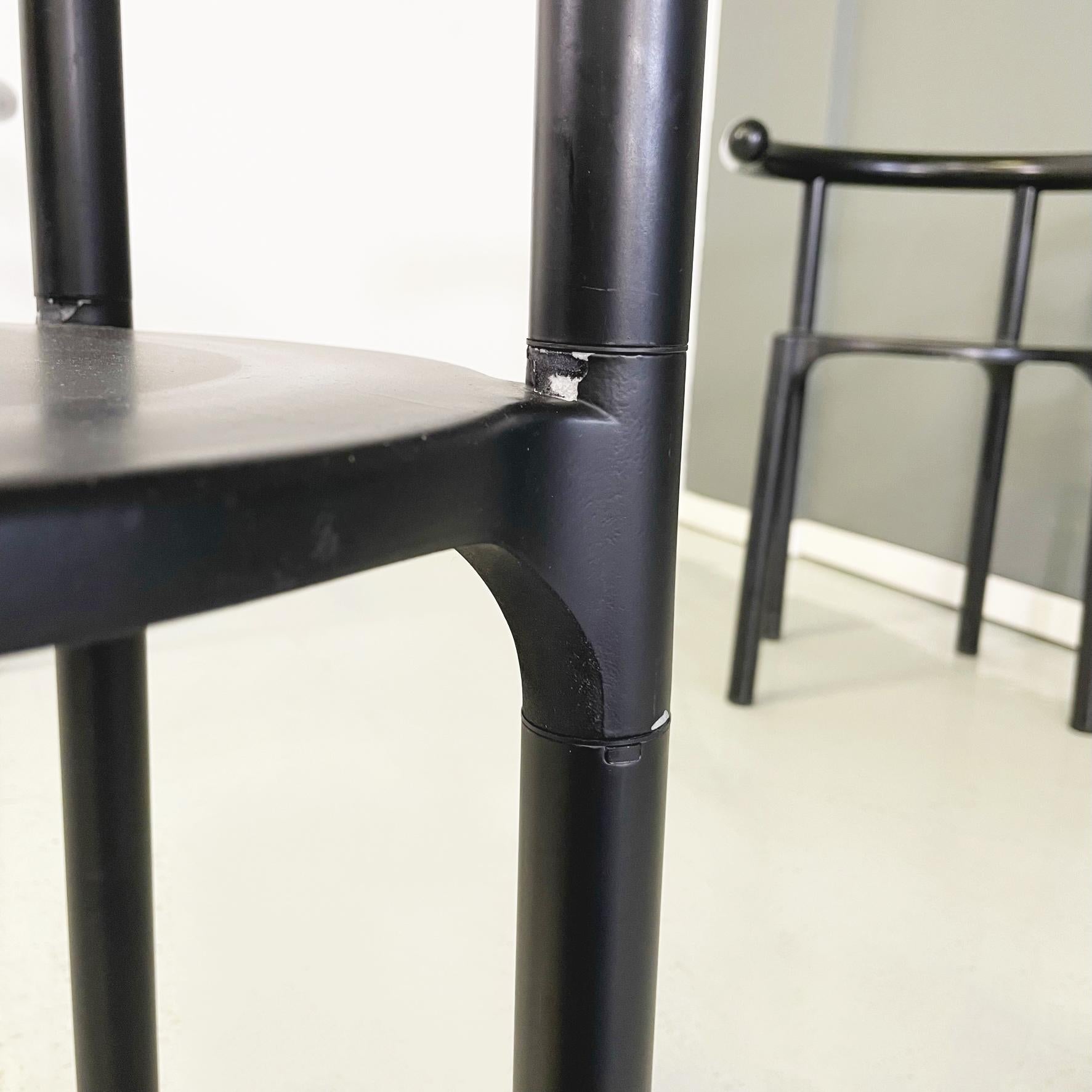 Chaises modernes italiennes en métal noir 4855 d'Anna Castelli Kartell, années 1990 en vente 4