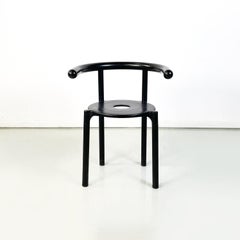 Italian Modern Black Metal Plastic Chairs 4855 by Anna Castelli Kartell, 1990s