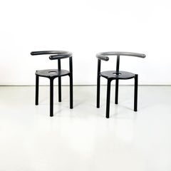 Moderne italienische Kunststoffstühle aus schwarzem Metall 4855 von Anna Castelli Kartell, 1990er Jahre