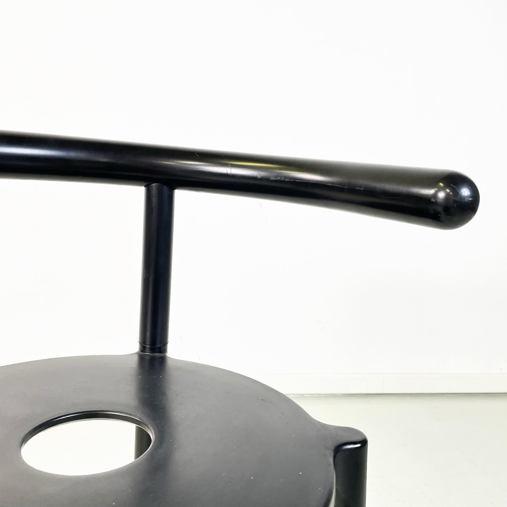 Fin du 20e siècle Chaises modernes italiennes en métal noir 4855 d'Anna Castelli Kartell, années 1990 en vente