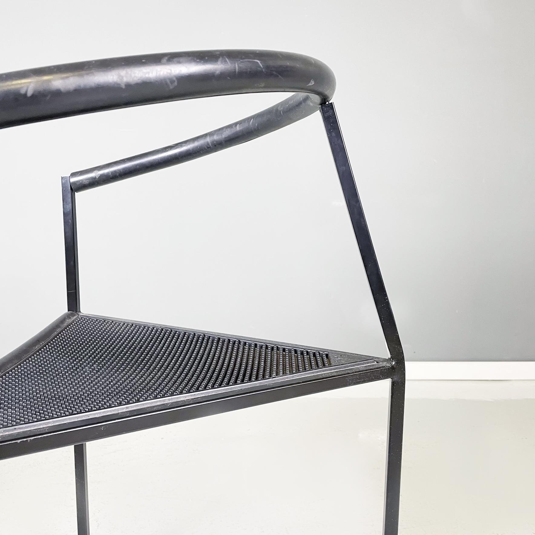Italian Modern Black Metal Rubber Chair by Peregalli and Calatroni for Zeus 1990 7