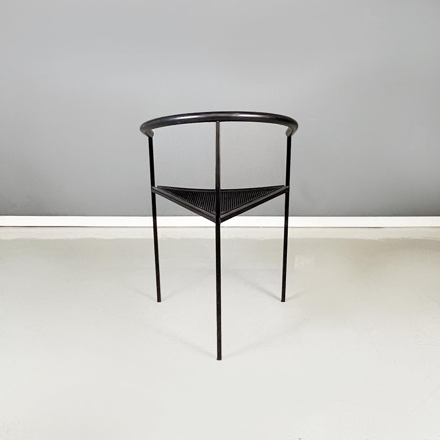 Late 20th Century Italian Modern Black Metal Rubber Chair by Peregalli and Calatroni for Zeus 1990