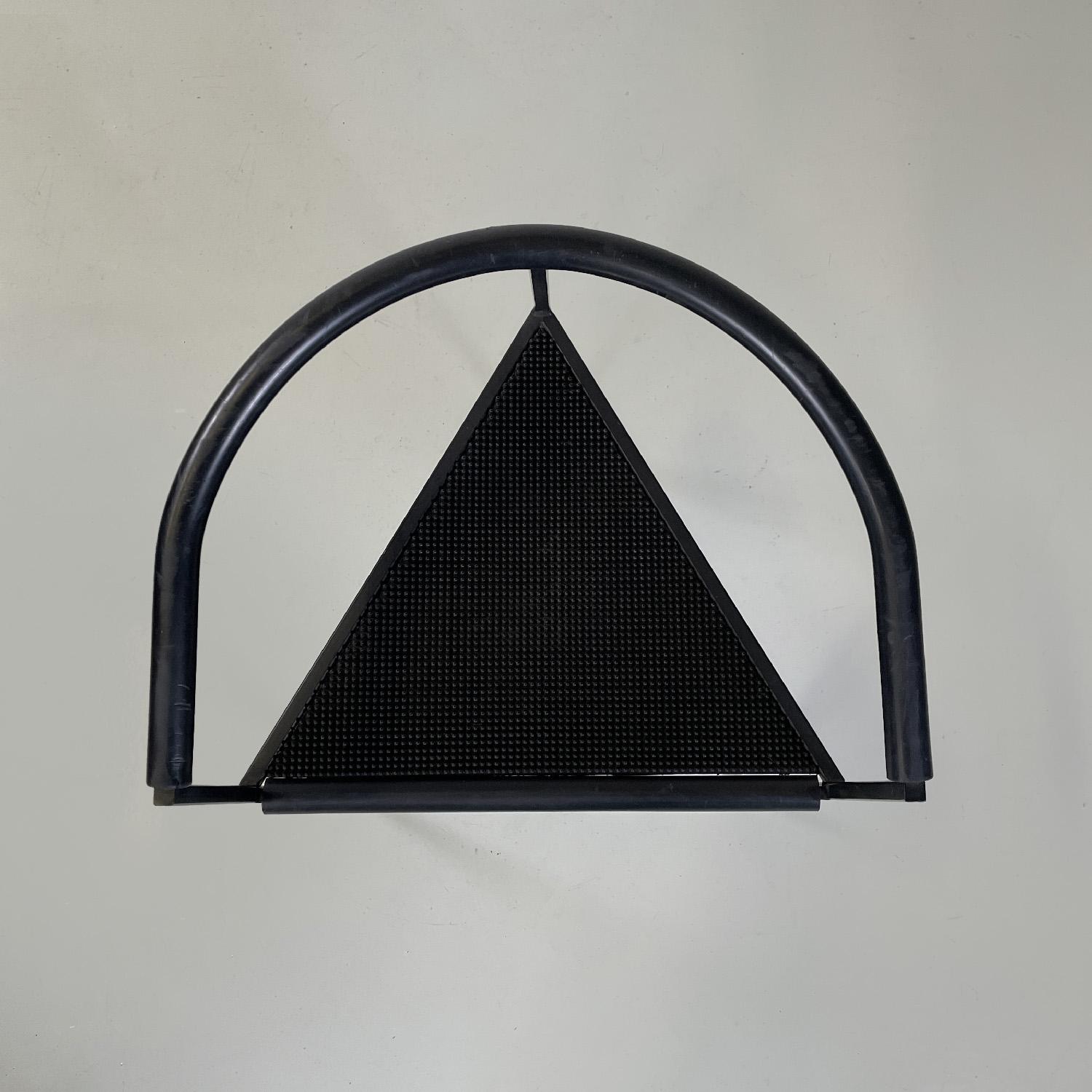 Italian modern black metal rubber chairs by Peregalli Calatroni for Zeus, 1990s 1