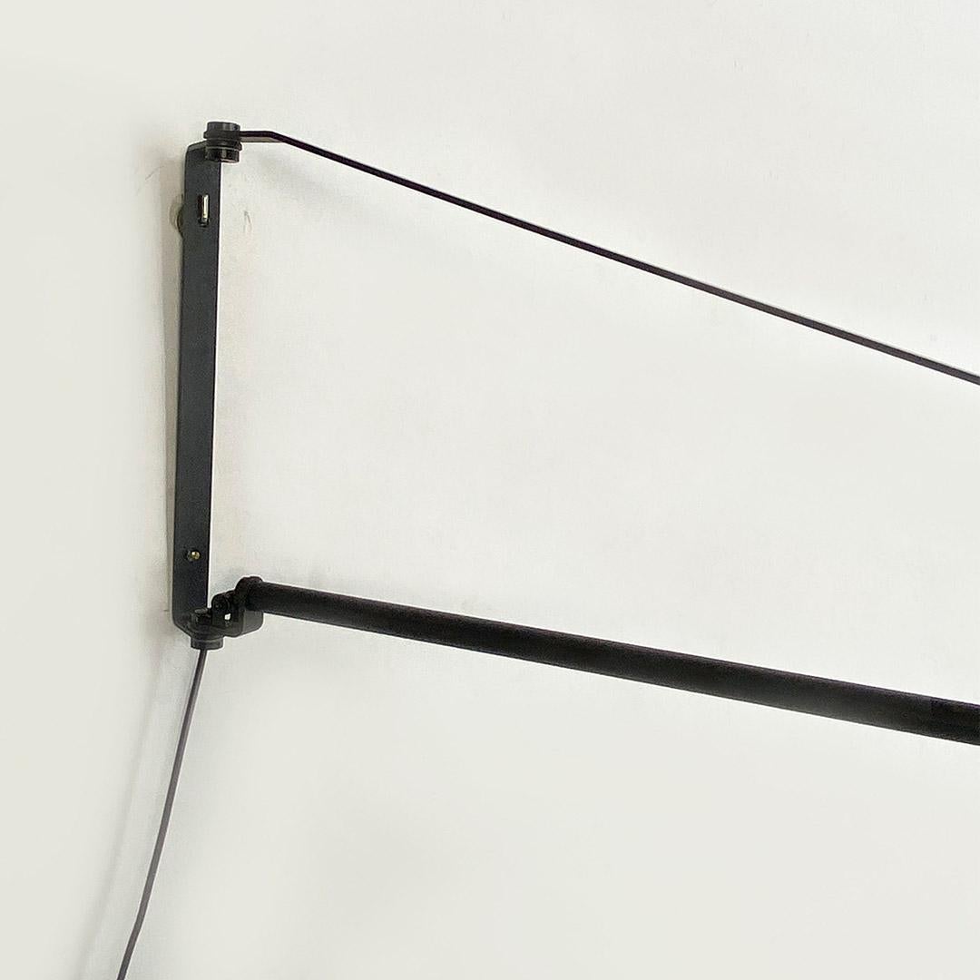 Italian Modern Black Metal Stilnovo Telescopic Wall Lamp, 1980s 6