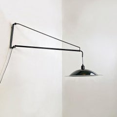 Italian Modern Black Metal Stilnovo Telescopic Wall Lamp, 1980s